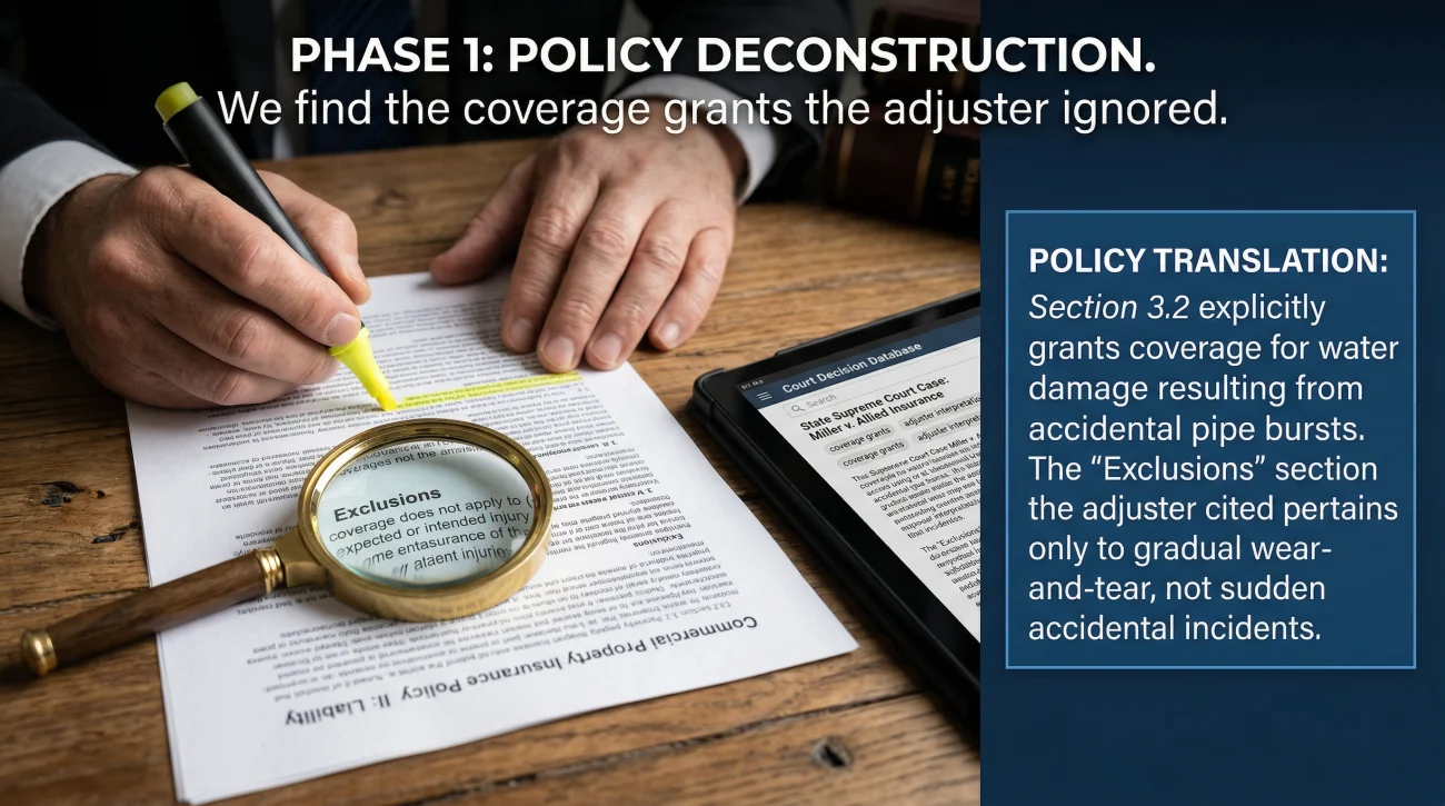 Attorney Auditing Insurance Policy Coverage And Exclusions