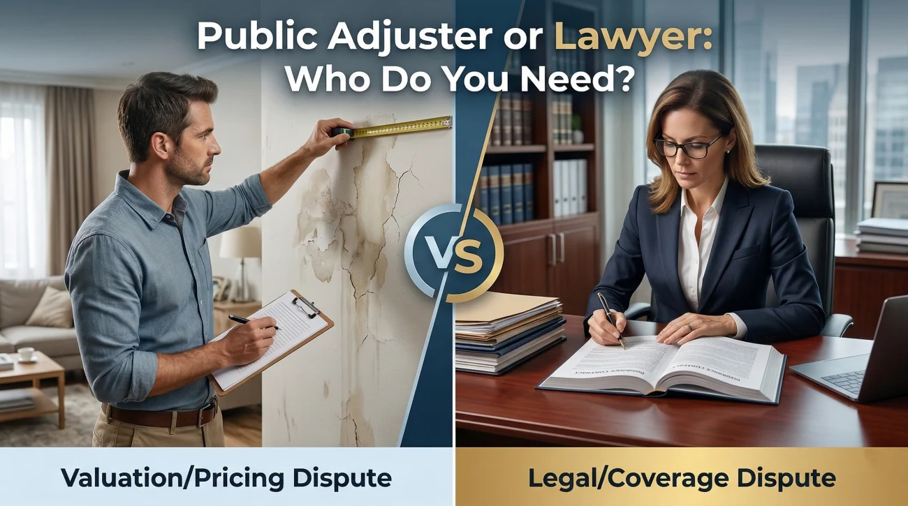 Choosing Between A Public Adjuster And A Lawyer