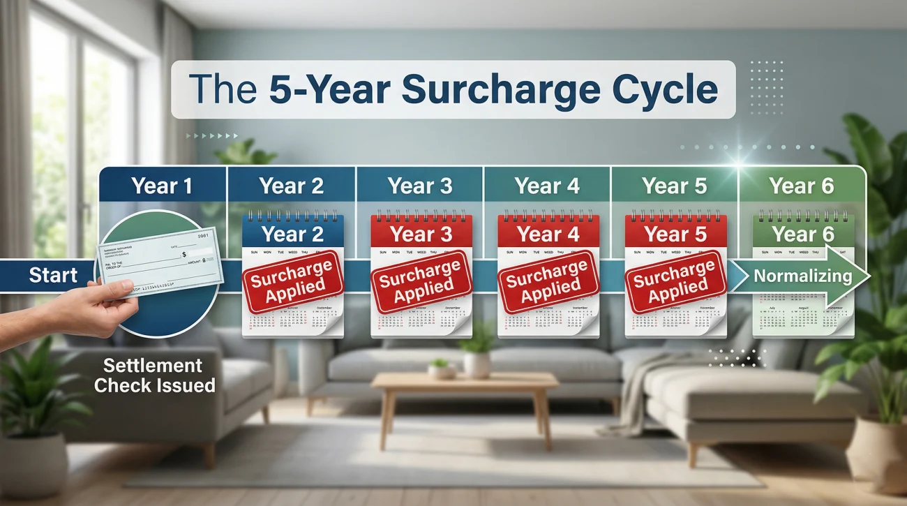 Home Insurance Surcharge Timeline Over Five Years