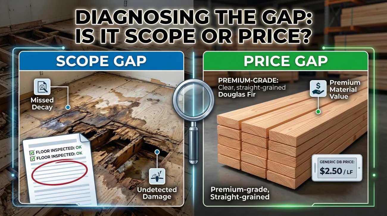 Insurance Claim Scope Versus Price Diagnosis