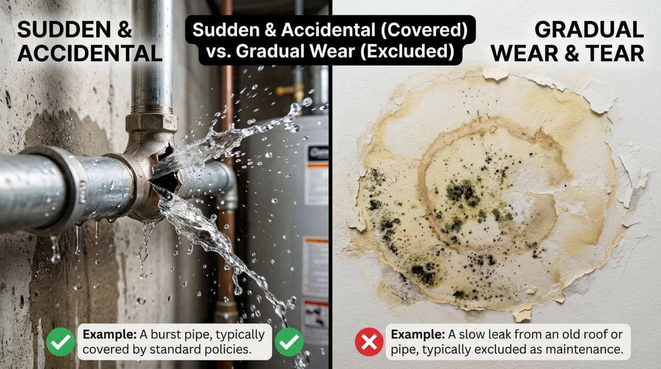 Sudden Vs Gradual Damage Comparison