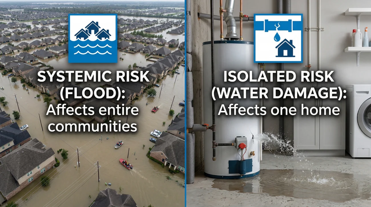 Systemic Flood Risk Vs Isolated Water Damage Insurance Risk