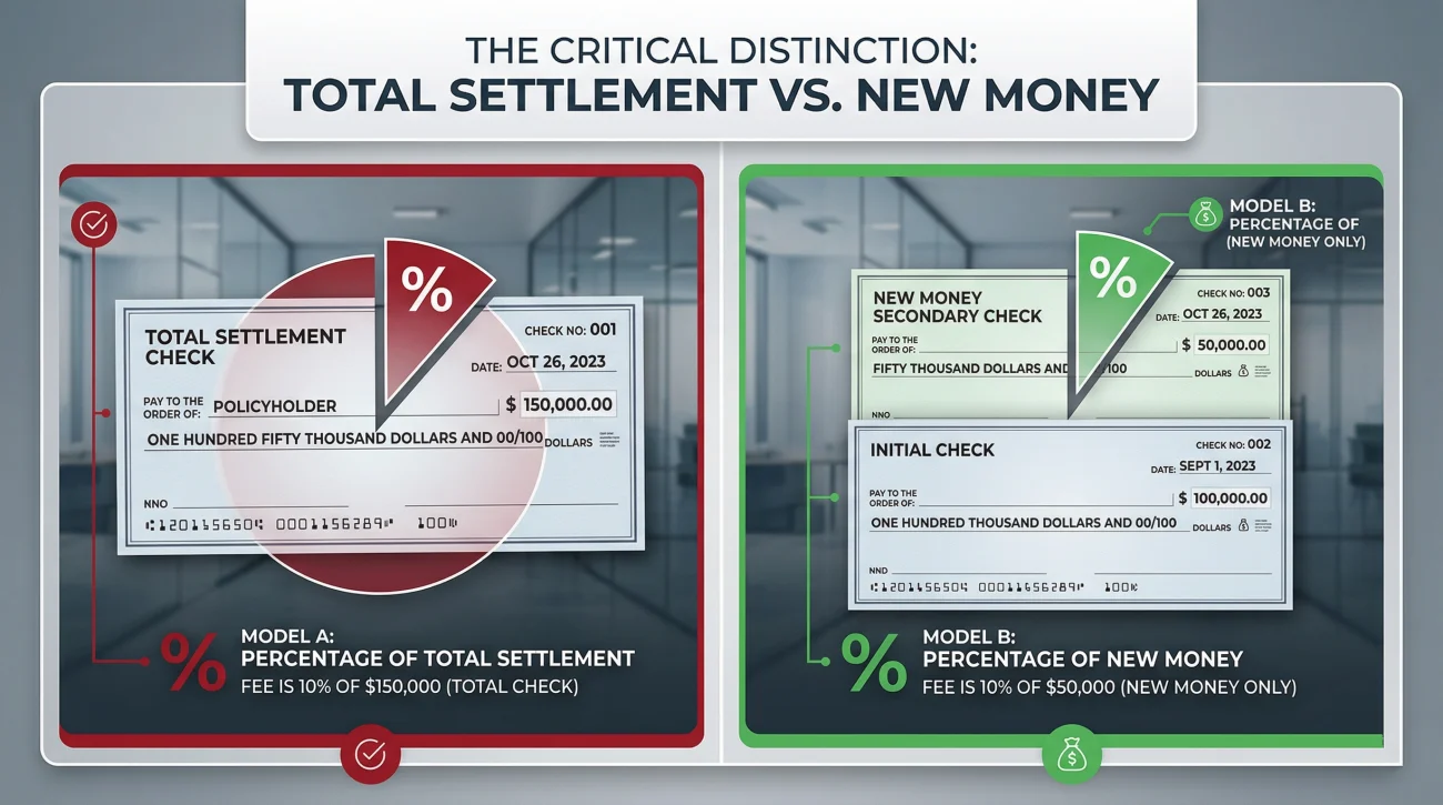 Total Settlement vs. New Money Public Adjuster Fee Models
