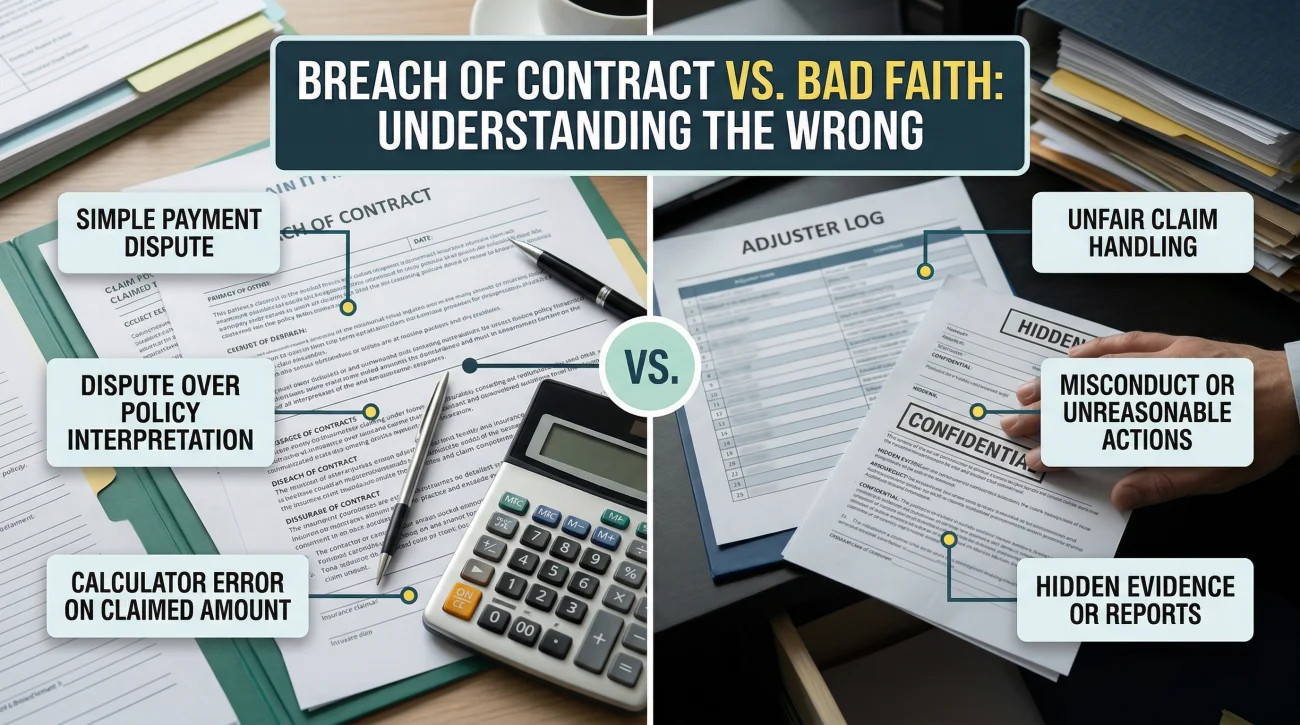 Breach Of Contract Vs Bad Faith Insurance Comparison