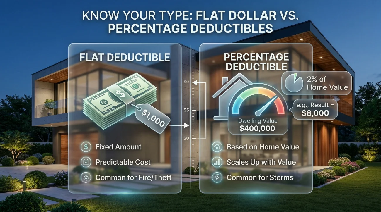 Comparison Of Flat And Percentage Home Insurance Deductibles
