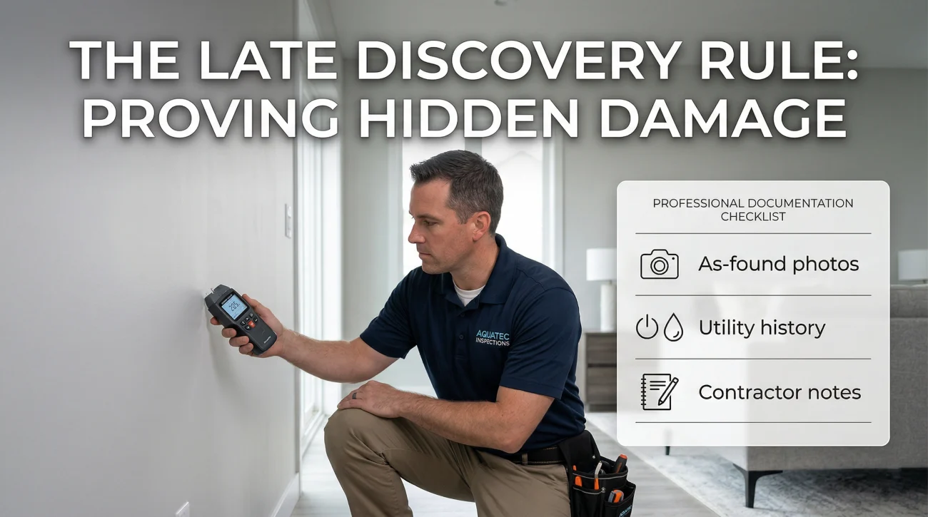 Documenting Hidden Water Damage For Late Discovery Exception
