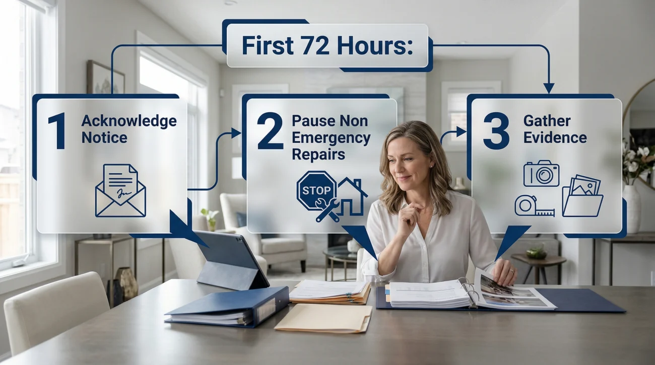 First 72 Hours Home Claim Action Steps