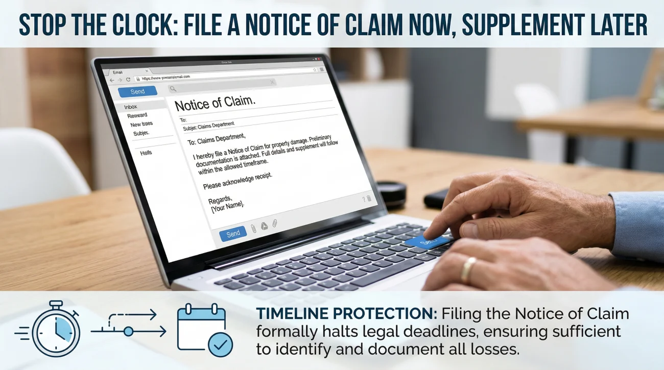 Preliminary Notice Of Claim Email To Stop The Clock