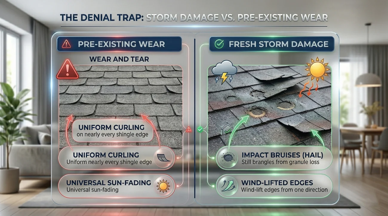 Storm Damage Vs Wear And Tear Roof Comparison