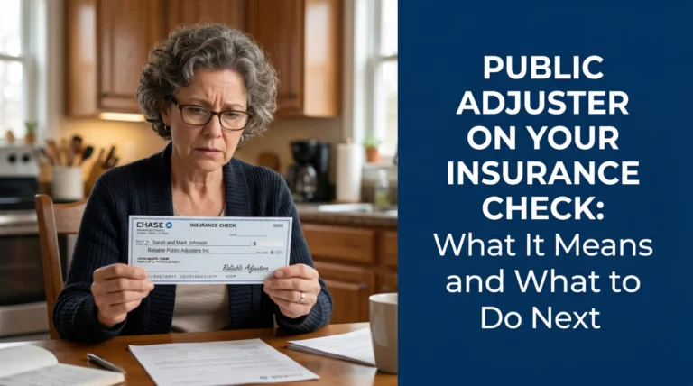 Public Adjuster on Your Insurance Check: What It Means and What to Do Next