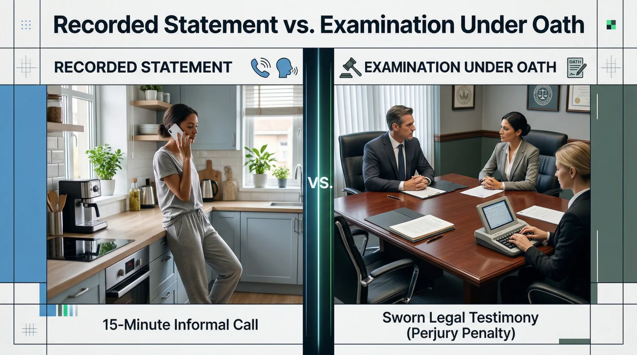Difference Between Informal Recorded Statement And Formal Examination Under Oath
