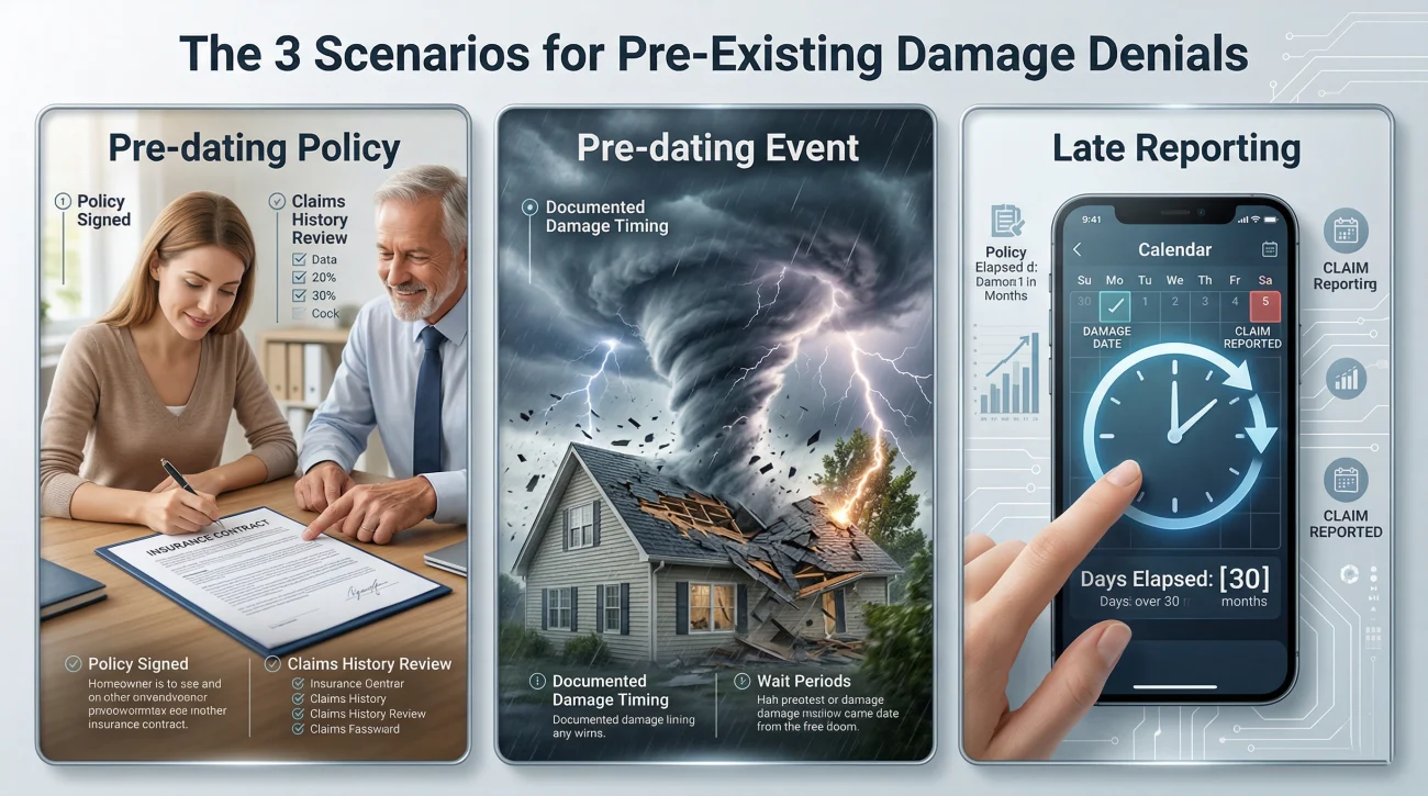 Three Common Scenarios For Pre-existing Property Damage Denials