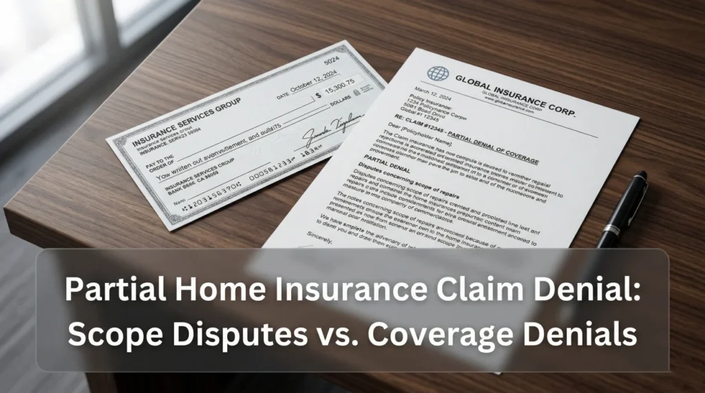 Partial Home Insurance Claim Denial