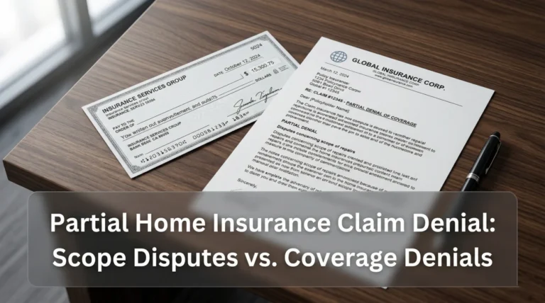 Partial Home Insurance Claim Denial: Scope Disputes vs. Coverage Denials
