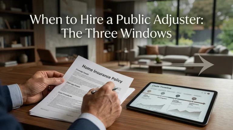 When to Hire a Public Adjuster: The Three Windows – and When It’s Too Late